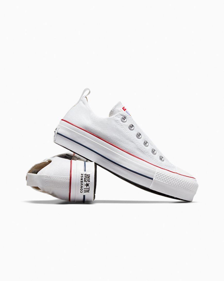 Zapatos Plataforma Converse Chuck Taylor All Star Lift Slip Bajas Mujer Blancas Rojas Azules | PE LE4720